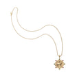 Gold Courage petite embellished coin on classic rolo chain