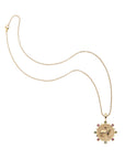 Gold Courage petite embellished coin on classic rolo chain