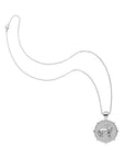 Silver Small Courage Coin Pendant on classic rolo chain