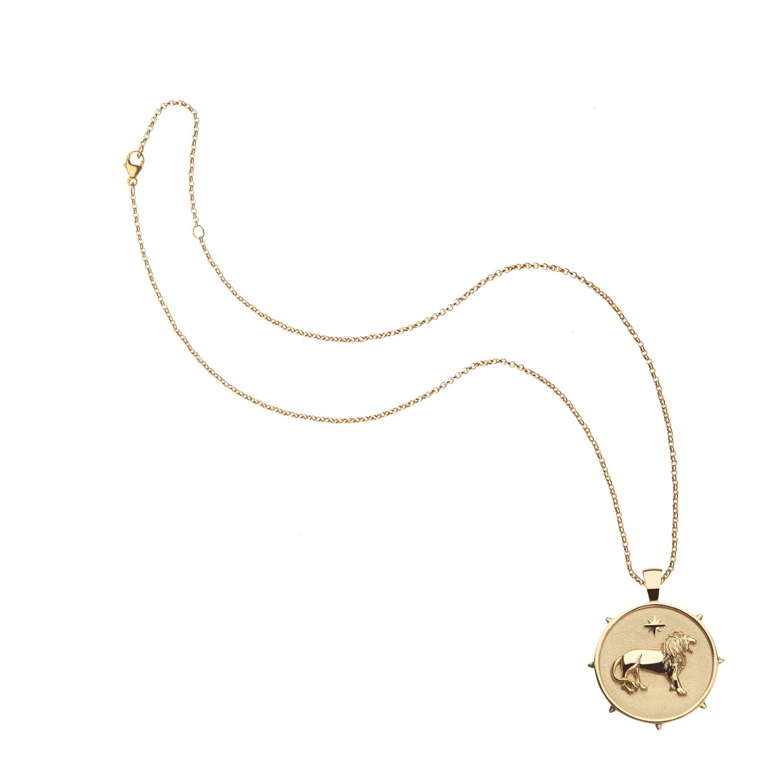 Gold Original Courage Coin Pendant on classic rolo chain