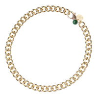 Gilver Double Layer Chain with Malachite Bead