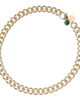 Curb Chain with Malachite Bead