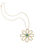 Daisy chain flower pendant on classic rolo chain