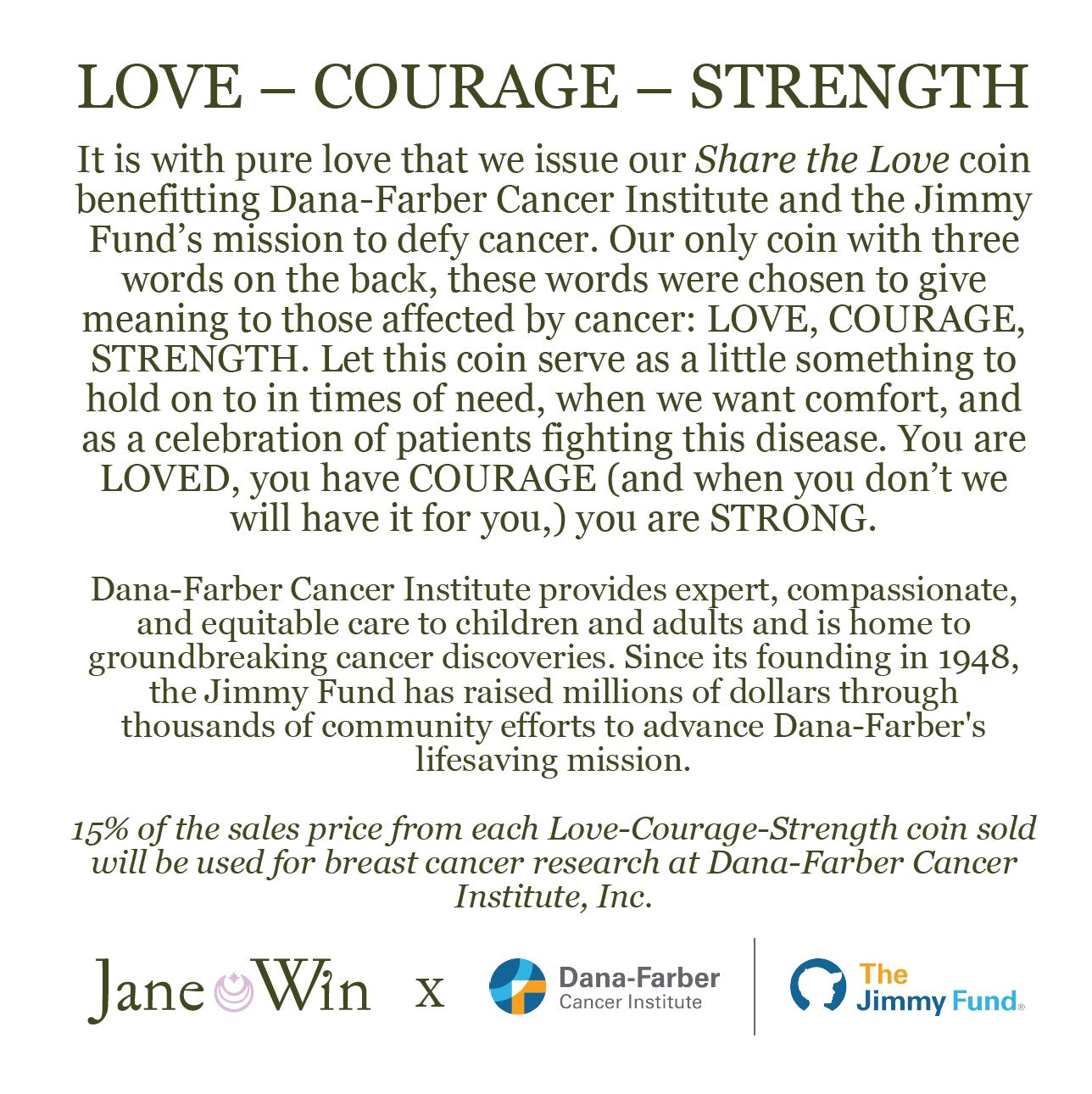 Love - Courage - Strength JW Baby Coin Bracelet in 10k Gold