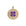 Gold coin pendant with 4 leaf clover made of amethyst stones