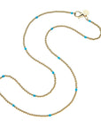 Gold and turquoise beaded necklace