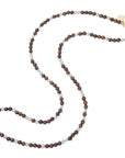 Wood and pearl beaded necklace