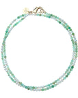 Double Wrap Chrysoprase and Pearl Beaded Necklace