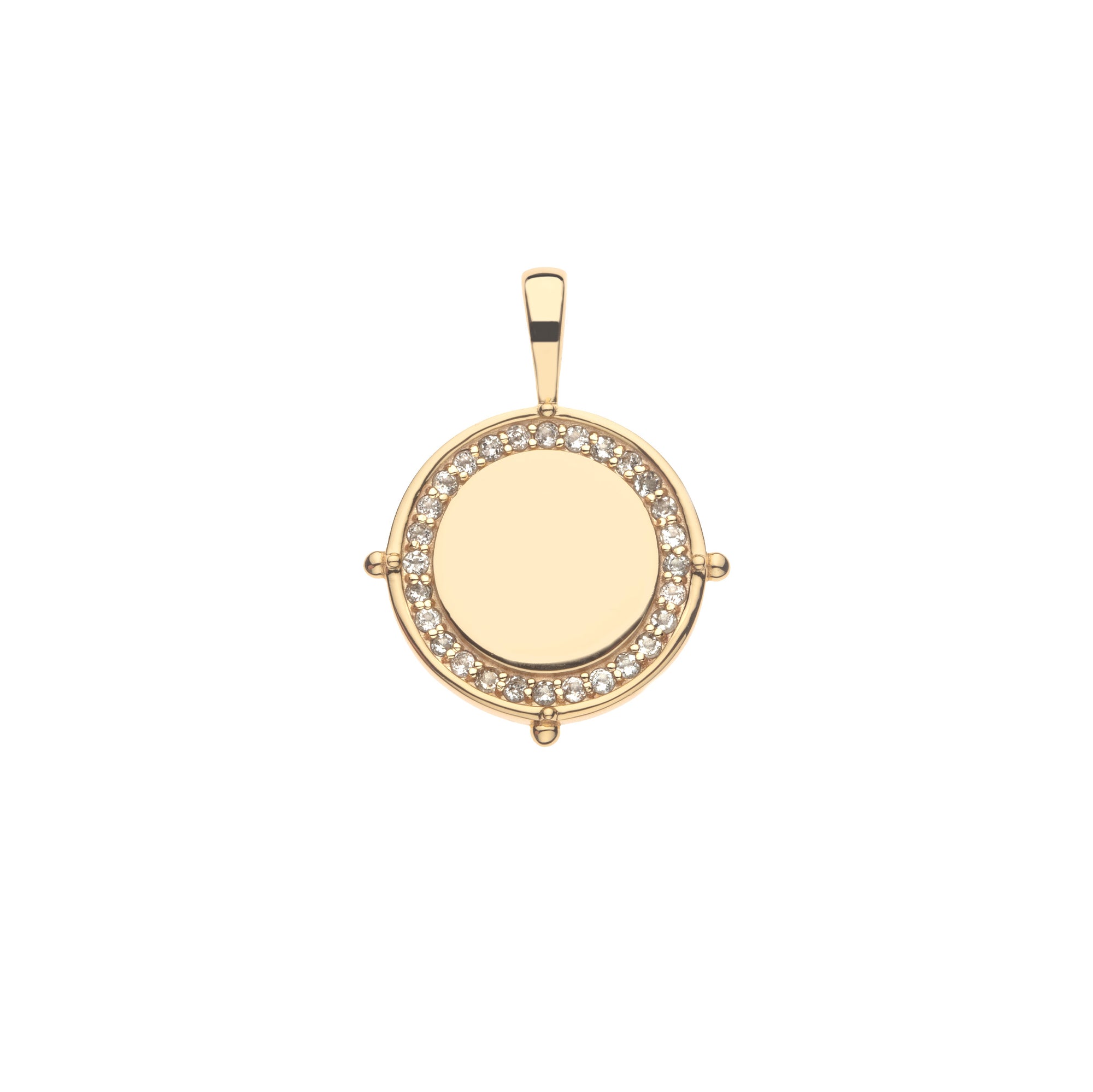Embellished Personalized Petite Coin Pendant