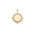 Front of gold petite coin with white topaz edge detail