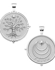 Silver Coin with Tree of Life (Front), Moon and Star Logo and FAITH underneath (Back)