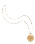 Gold Original Faith Coin Pendant on classic rolo chain