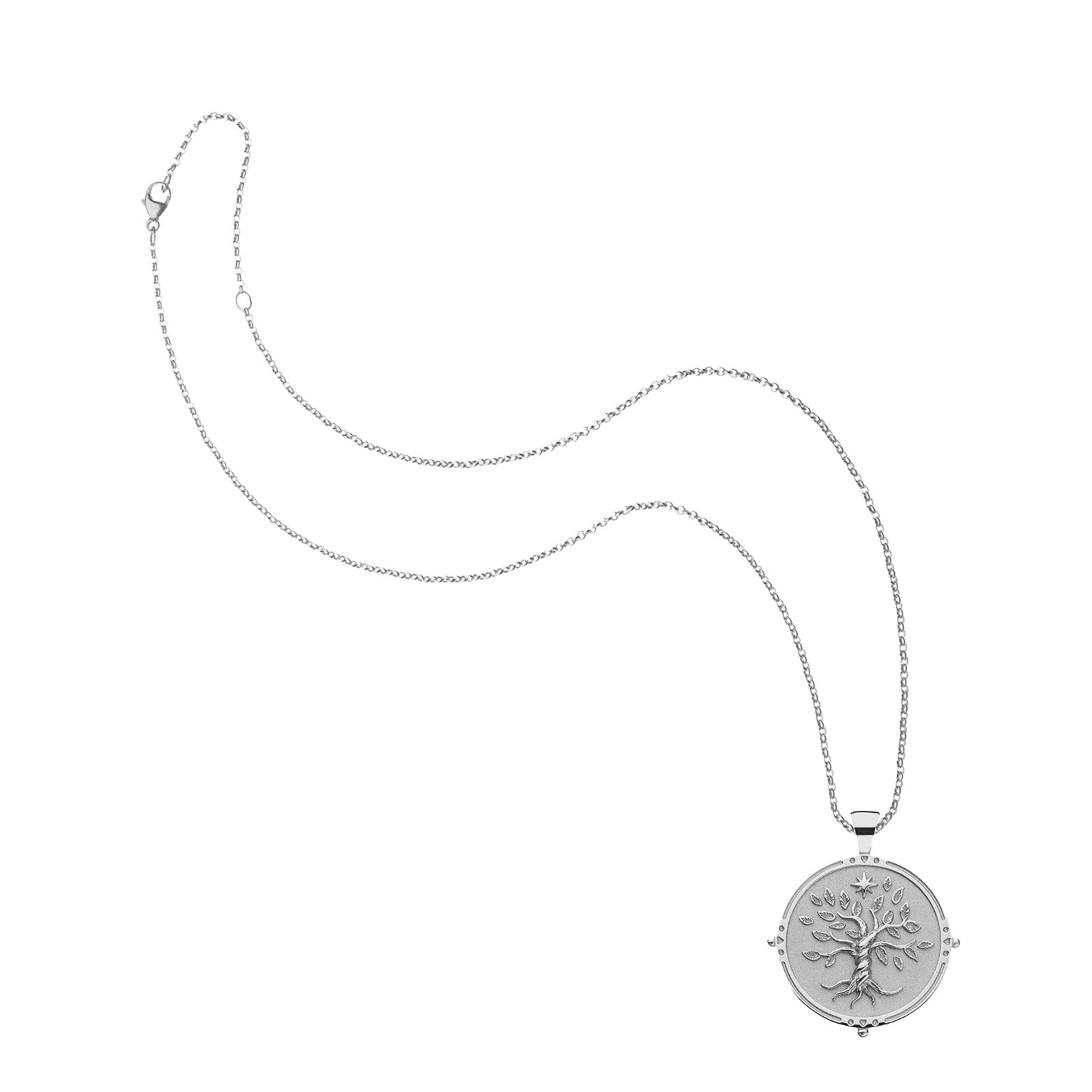 Silver Original Faith Coin Pendant on classic rolo chain