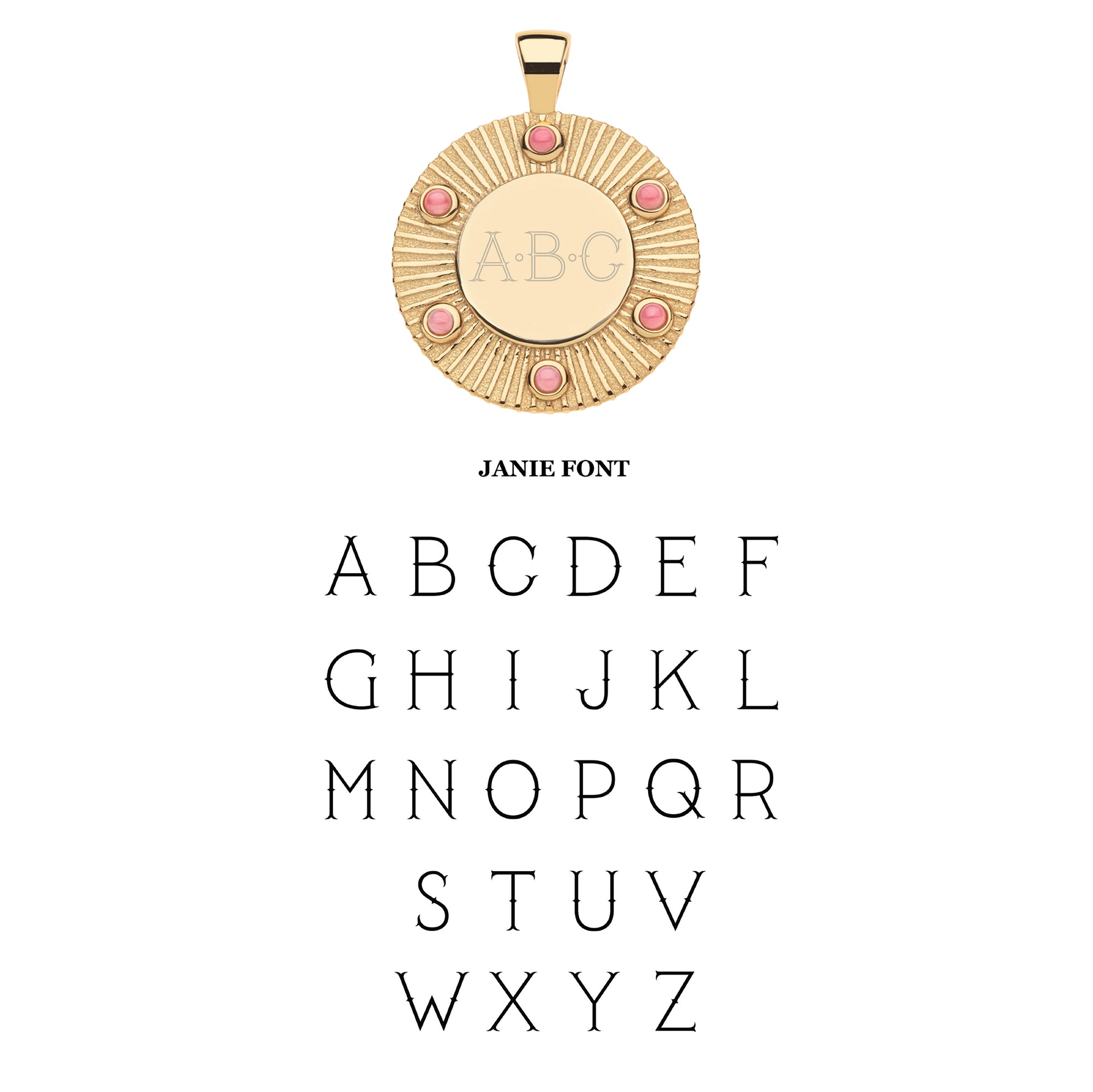 FOREVER Around The Sun Engravable Pendant in Pink Coral