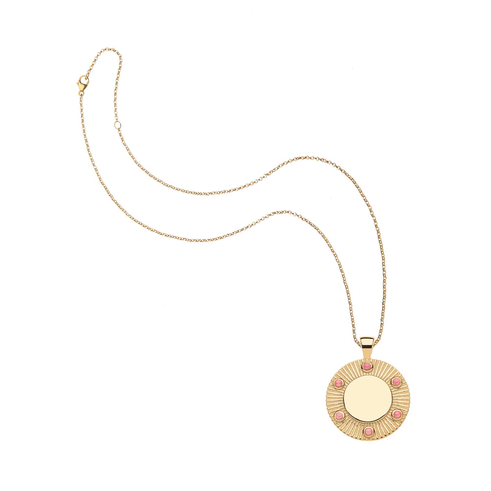 FOREVER Around The Sun Engravable Pendant in Pink Coral