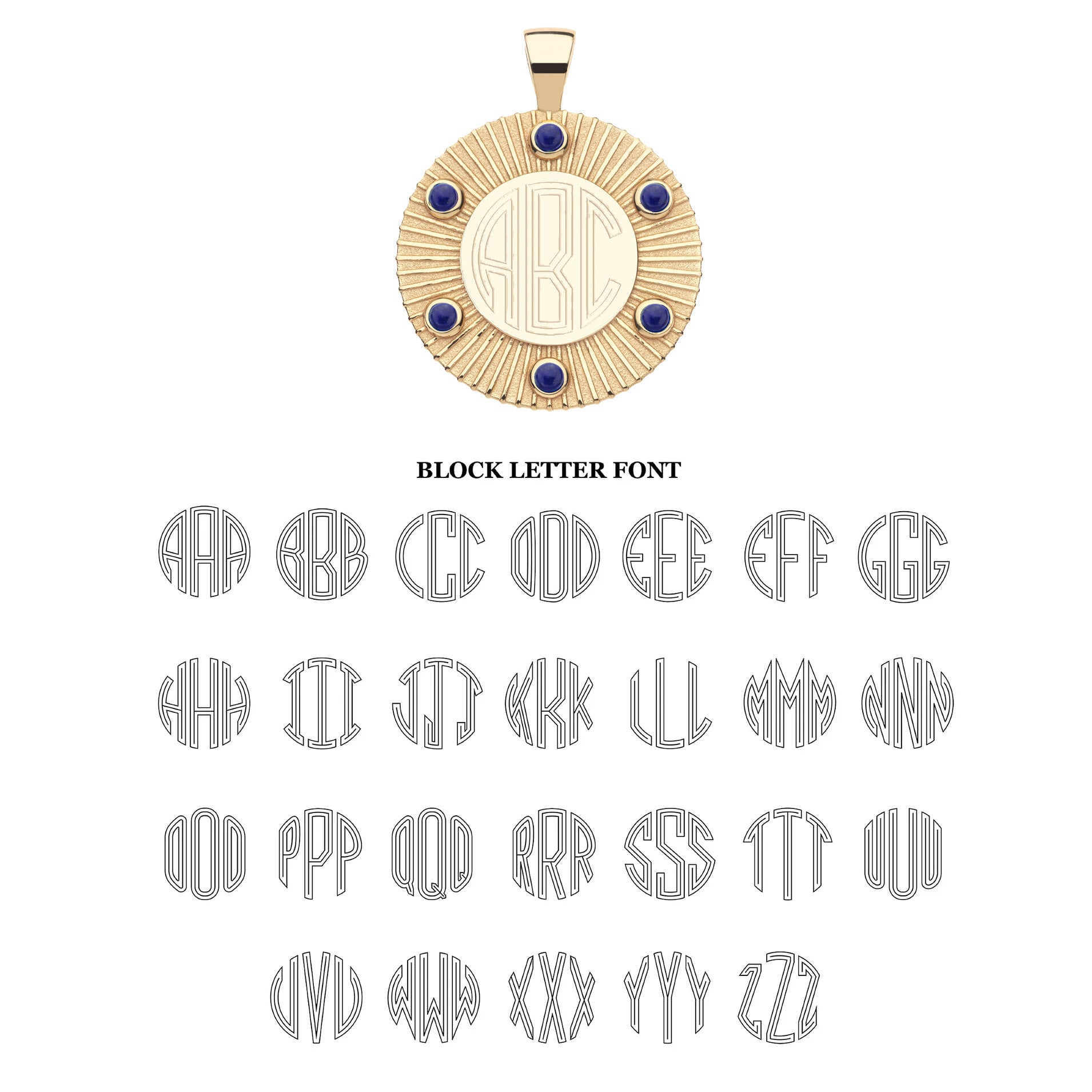 FOREVER Around The Sun Engravable Pendant in Lapis