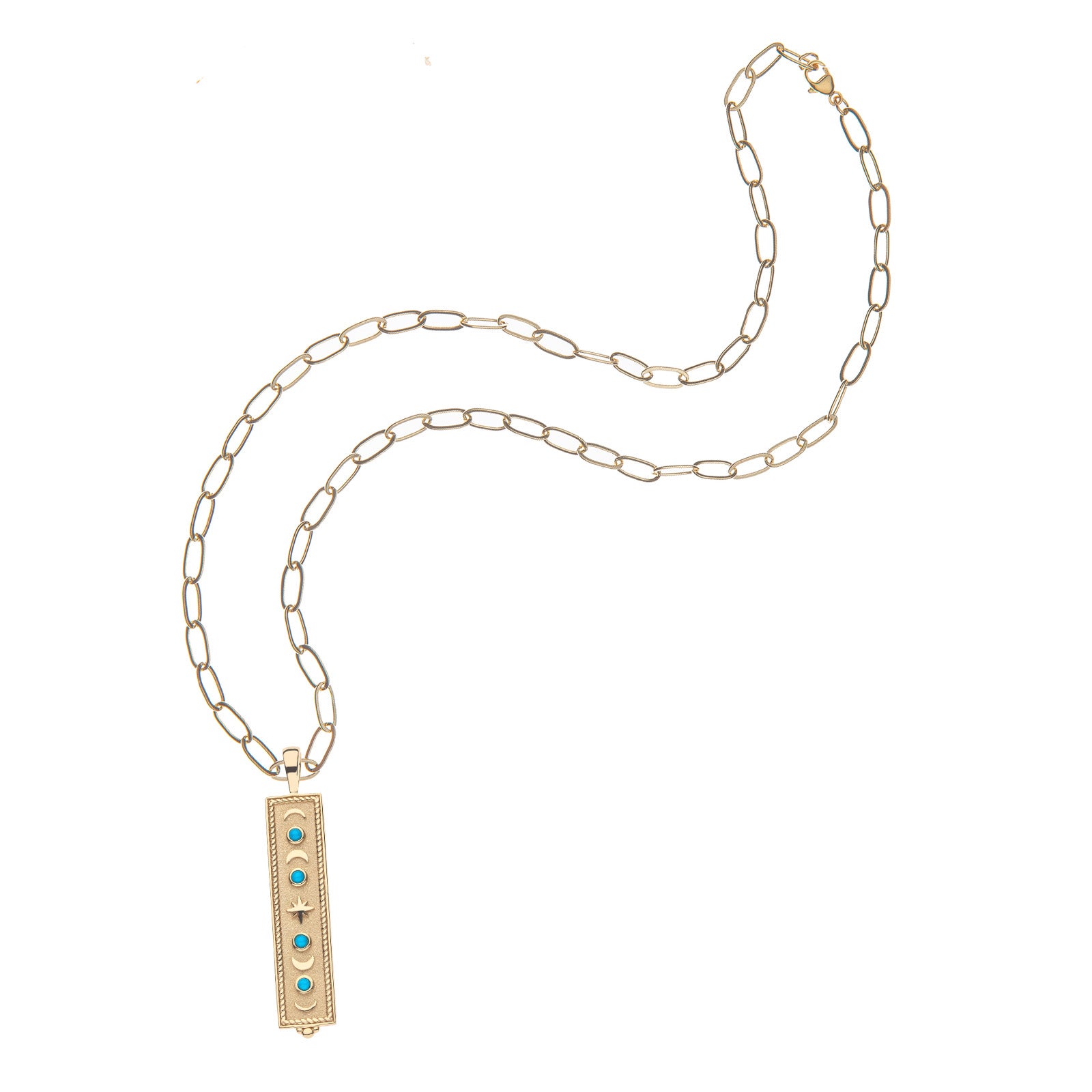 FOREVER Eclipse Dogtag Pendant in Turquoise