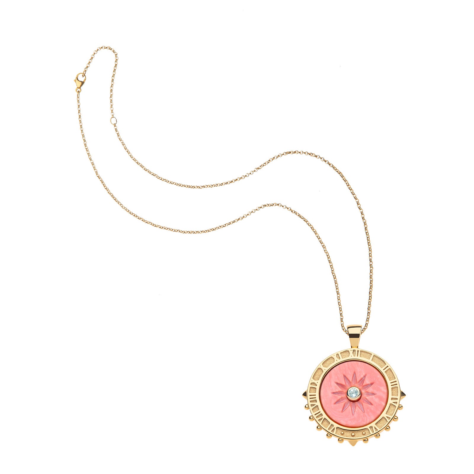 La Vie en Soleil Pendant on the classic rolo chain