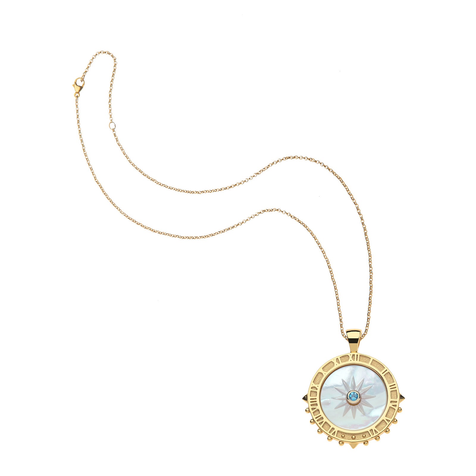 La Vie en Soleil pendant on the classic rolo chain