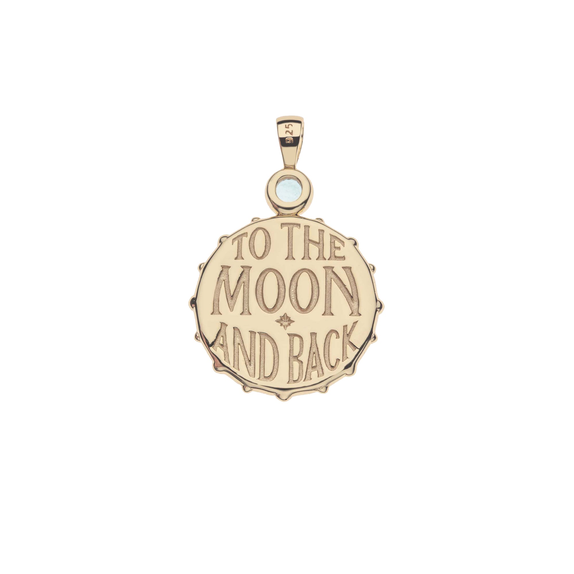 FOREVER Moon and Back Face Pendant in Tiger&#39;s Eye