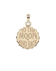 FOREVER Moon and Back Face Pendant in Tiger's Eye