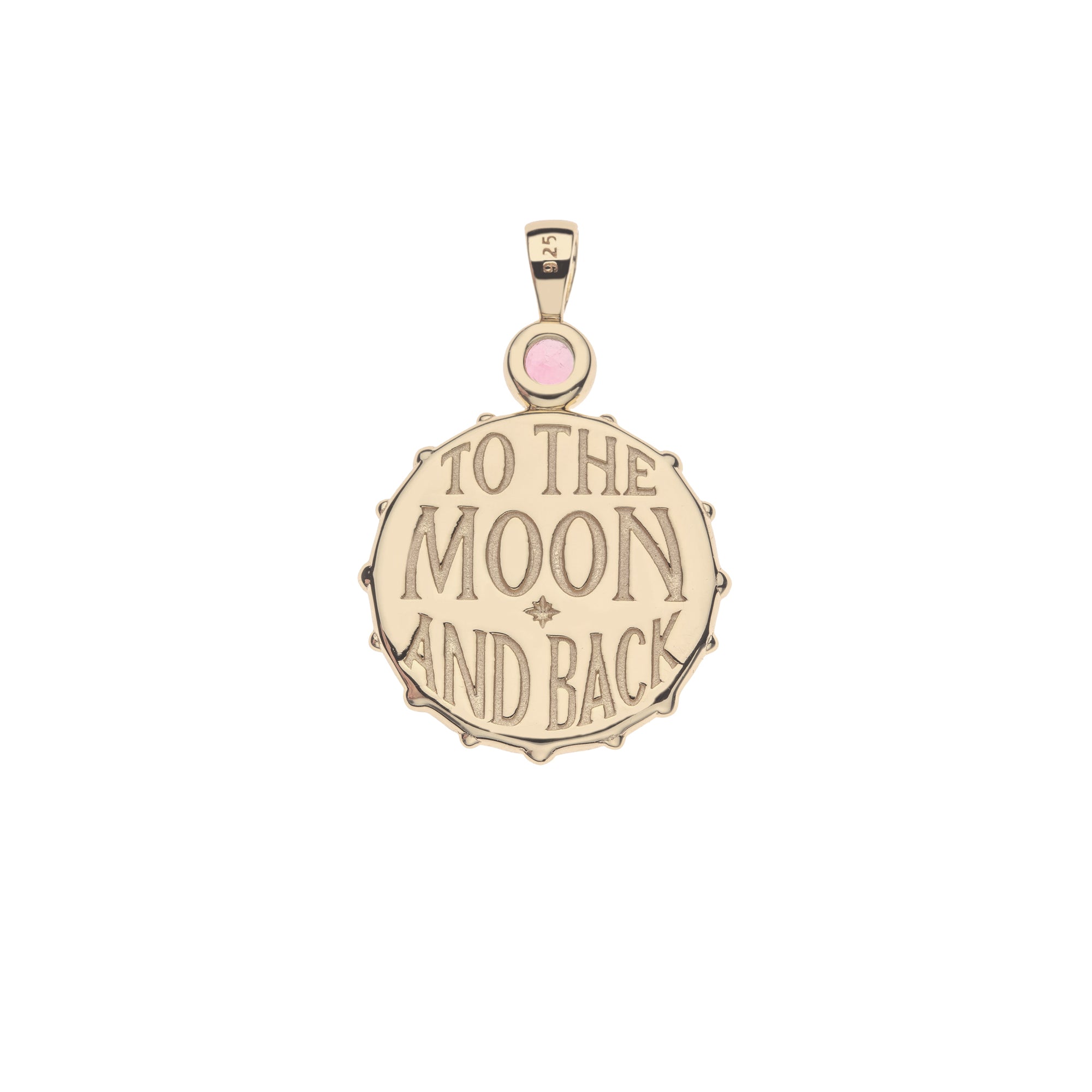 FOREVER Moon and Back Face Pendant in White Mother of Pearl