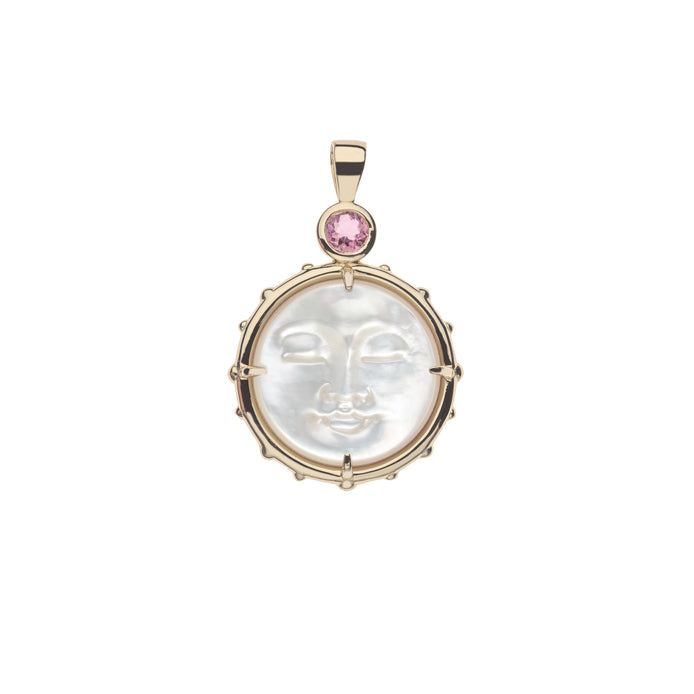 FOREVER NIGHTFALL MOP CRESCENT MOON PENDANT- CLASSIC ROLO CHAIN