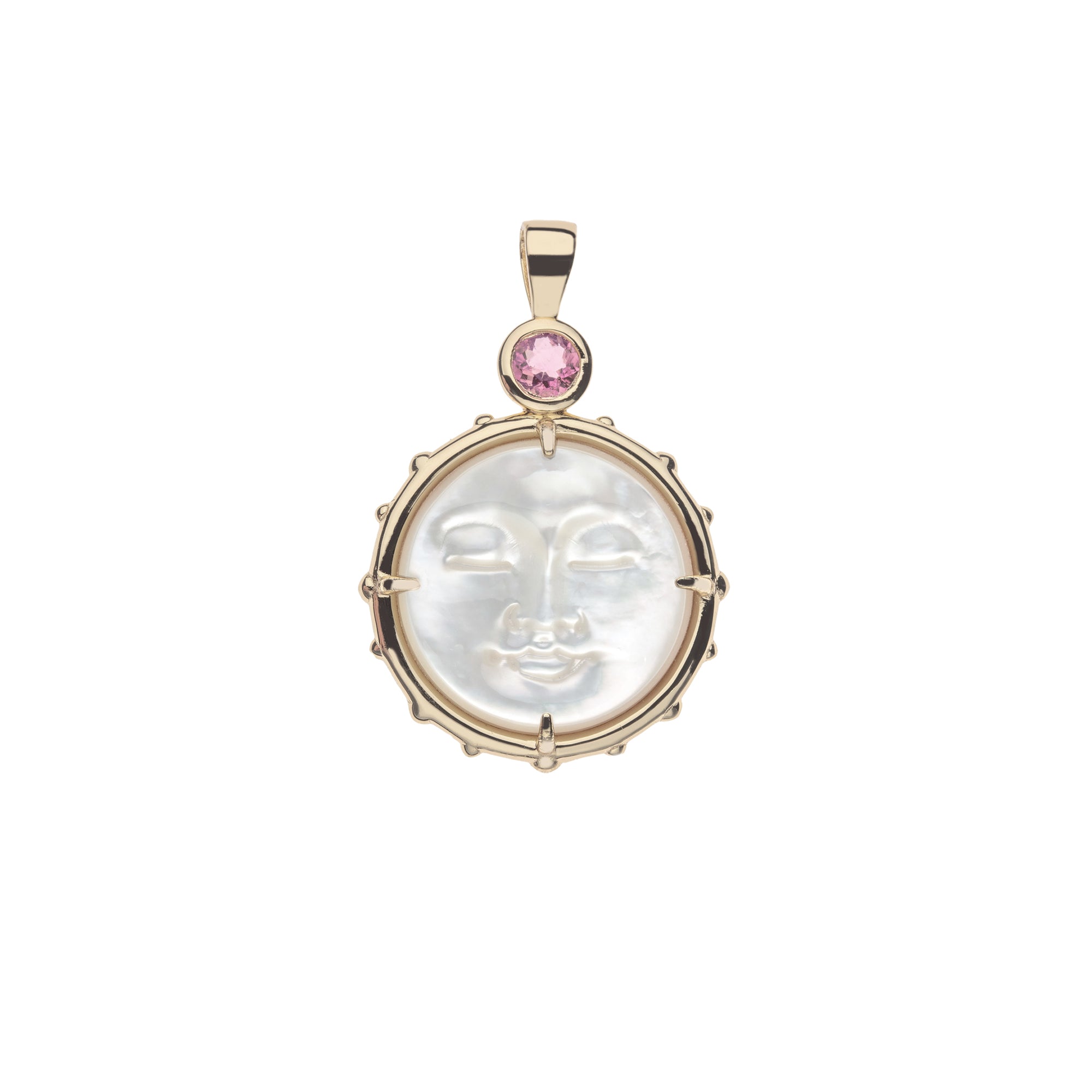 FOREVER Moon and Back Face Pendant in White Mother of Pearl