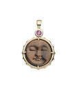 FOREVER Moon and Back Face Pendant in Tiger's Eye