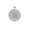 Silver Coin Pendant With Compass and Key Illustration