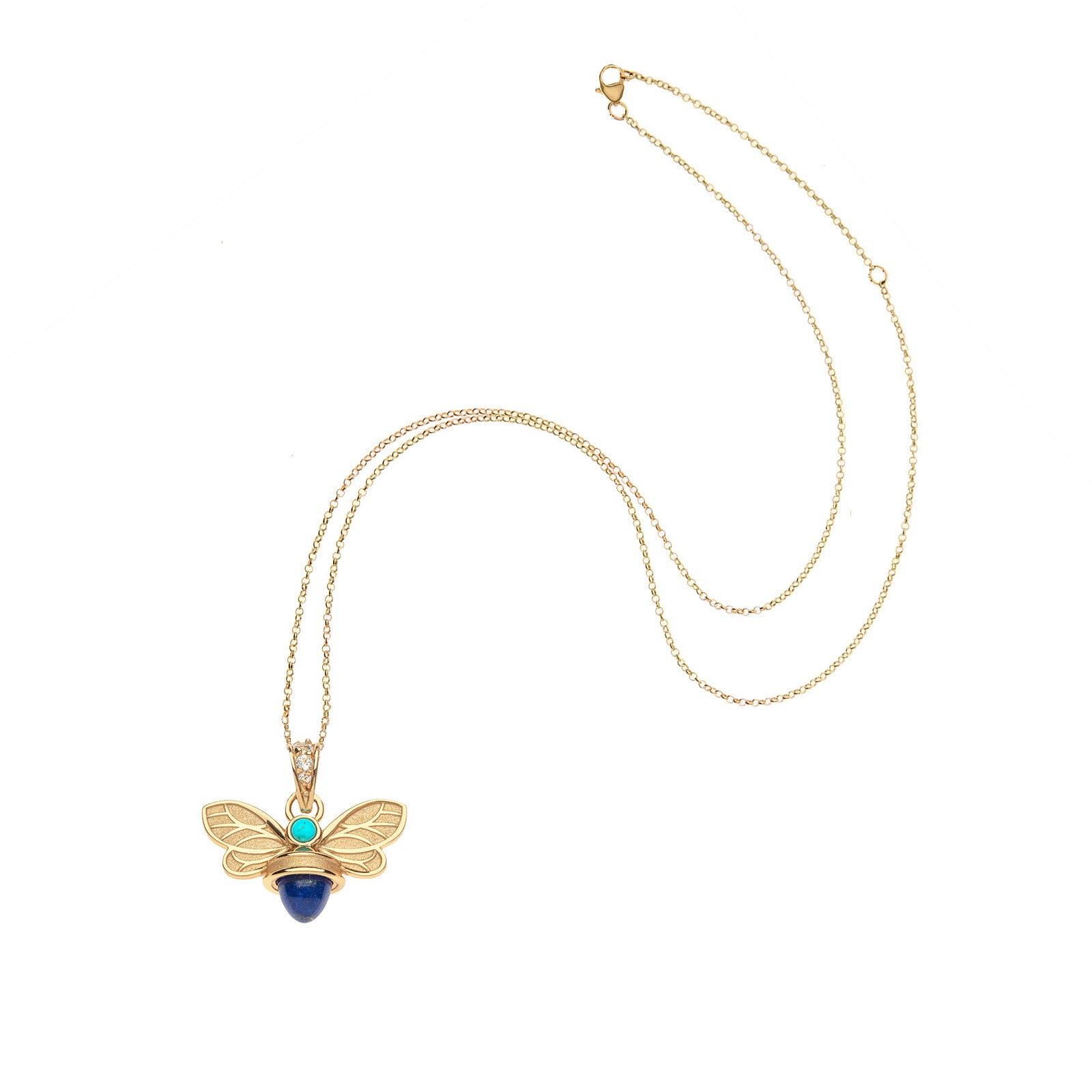 Sisters bee pendant on the adjustable delicate chain