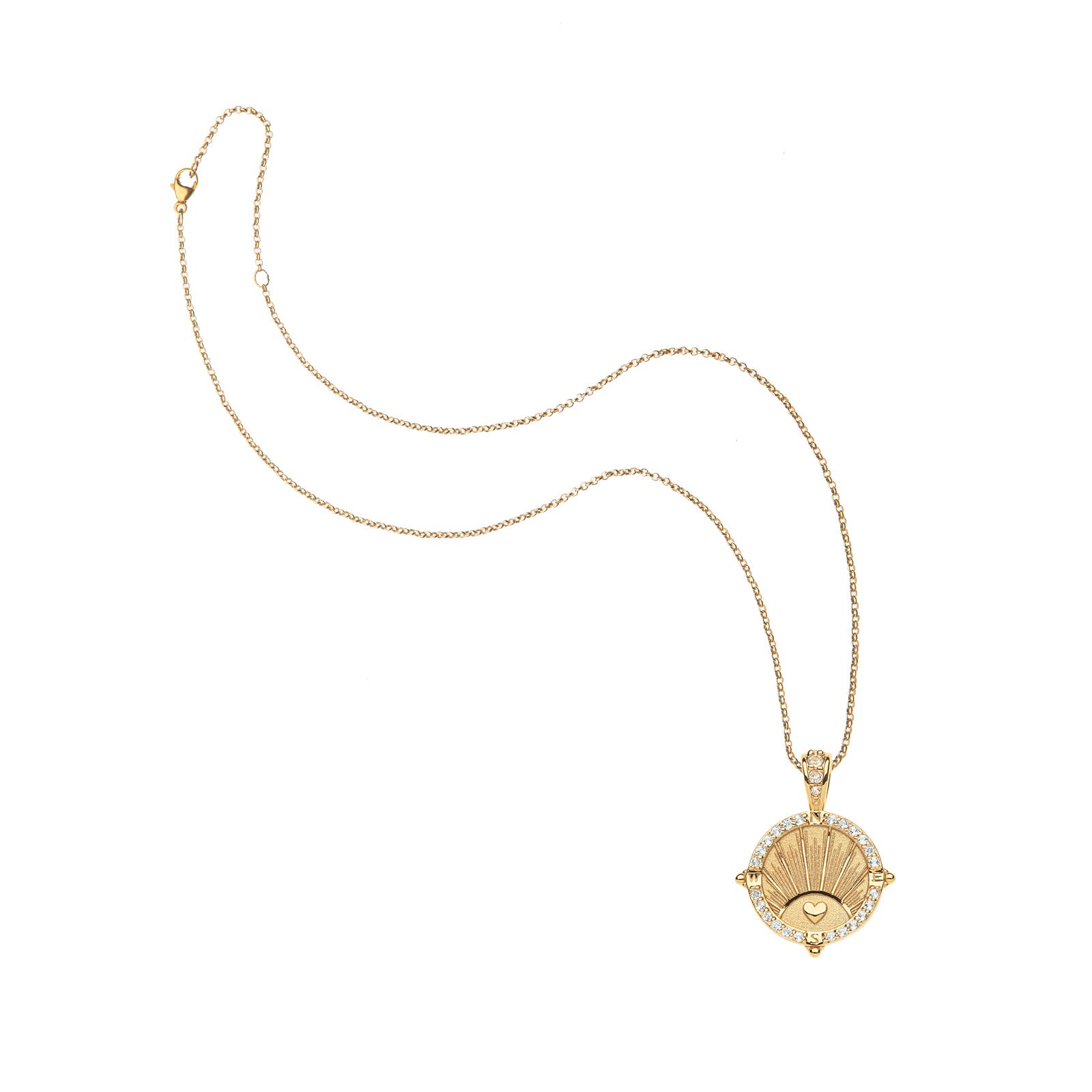 Forever strong love petite embellished coin on the classic rolo chain