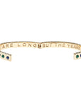 Forever time flies bangle shown open