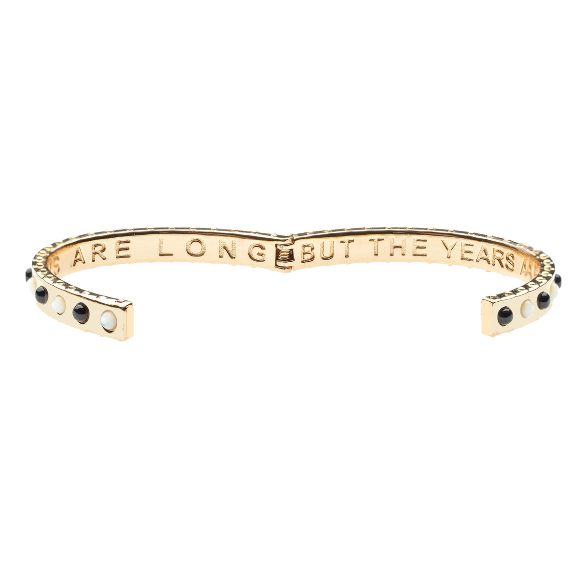 Forever time flies bangle shown open