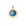 Gold coin pendant features roman numerals and moon phases inscribed on the edge and a blue glass dome in the center with sundial motif underneath
