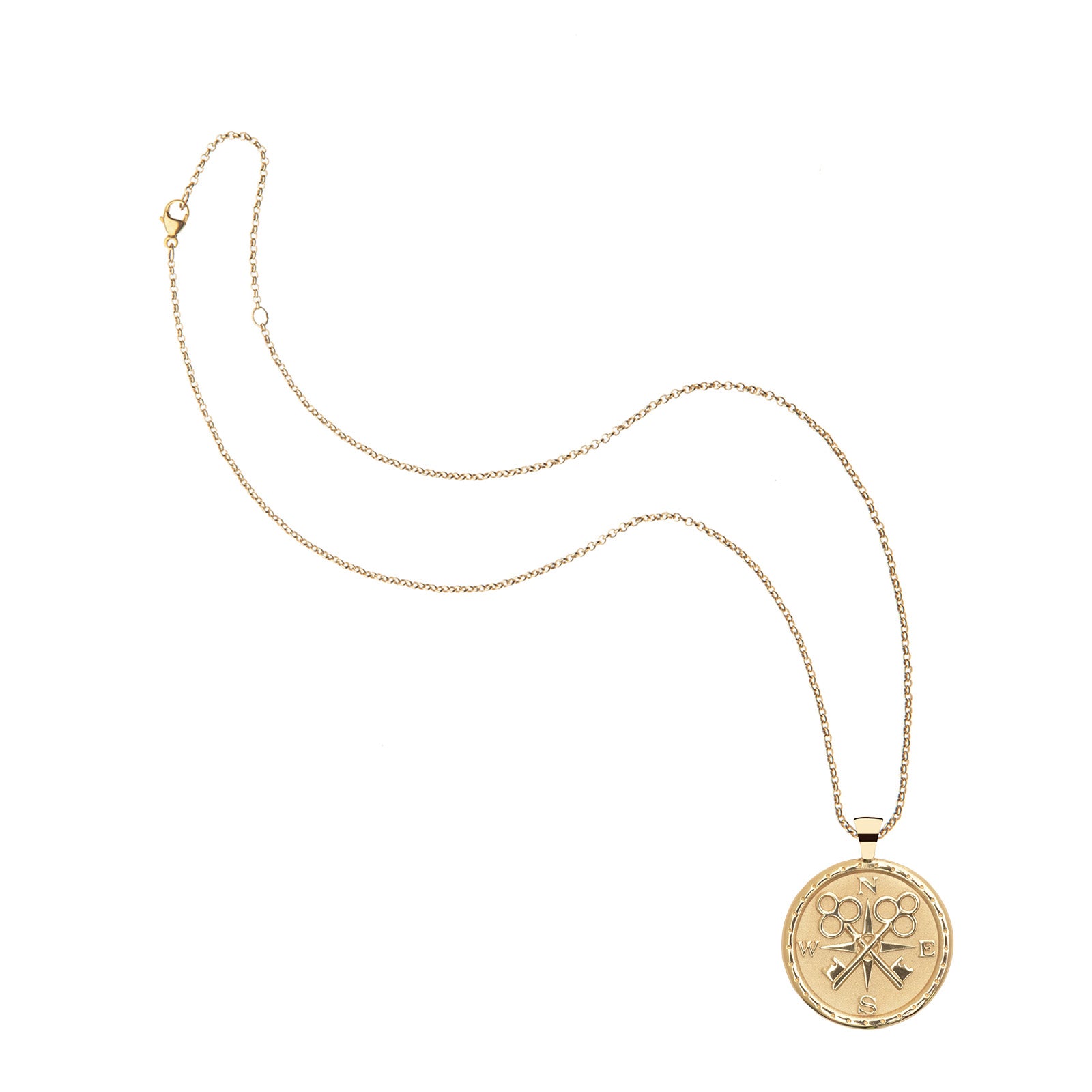 Gold Original Forever Coin Pendant on classic rolo chain