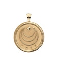 Gold Coin Pendant with Jane Win moon and star logo and word FREE underneath