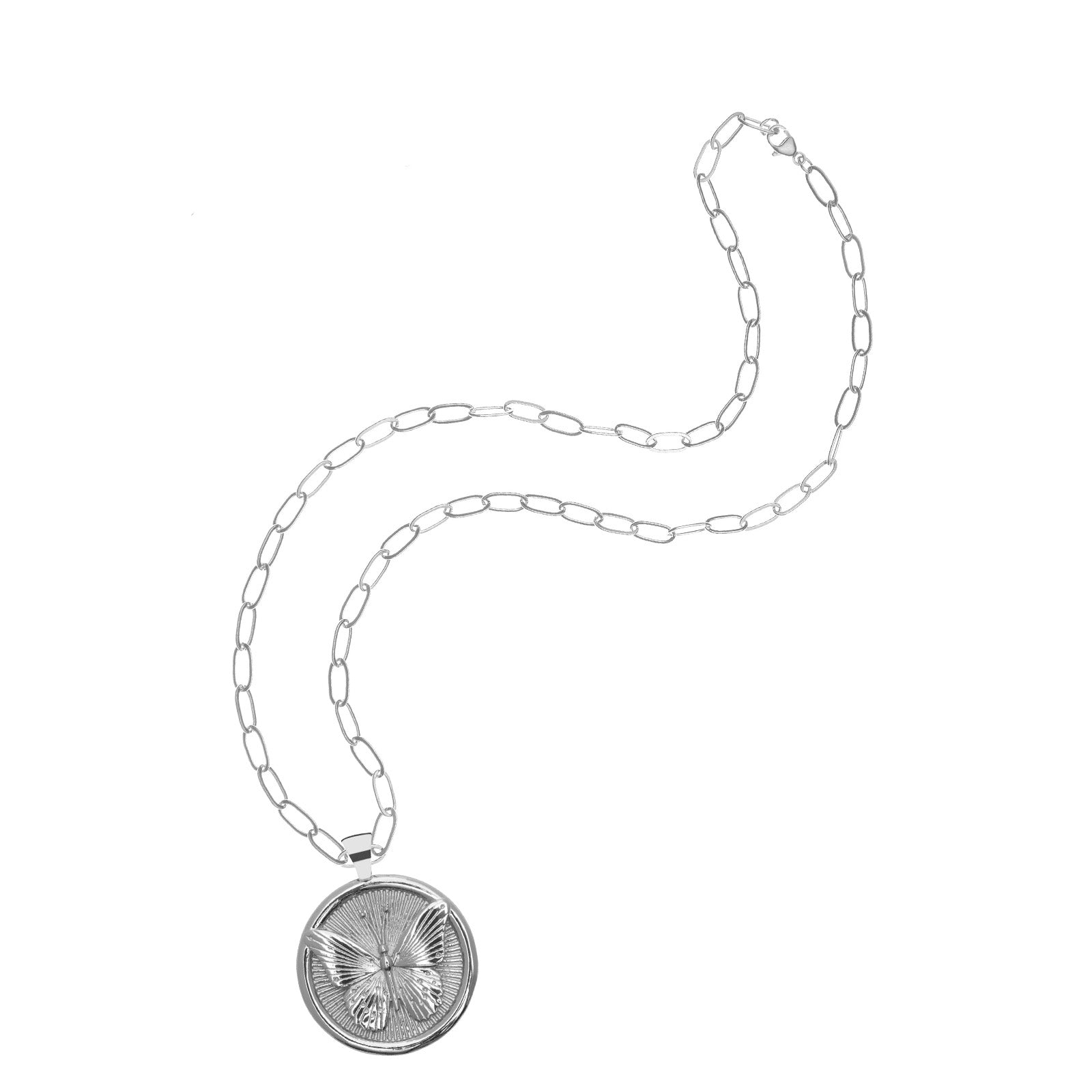 Silver FREE Coin on Drawn Link Chain