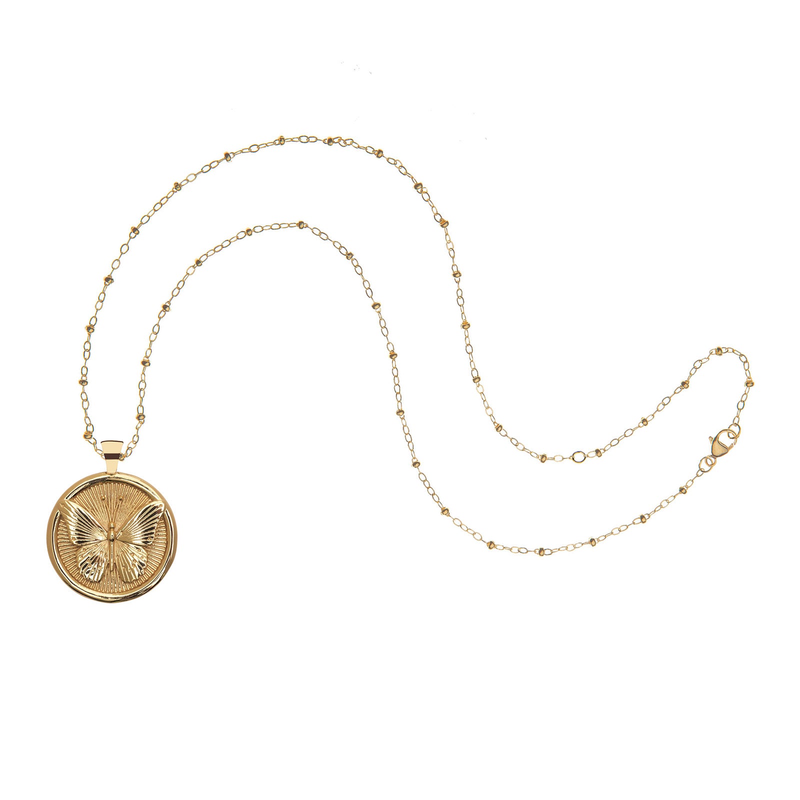 Gold FREE Coin on Satellite Beaded Chain