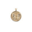 Gold Coin Pendant with Butterfly Illustration
