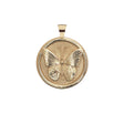 Gold Coin Pendant with Butterfly Illustration