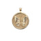 Gold Coin Pendant with Butterfly Illustration