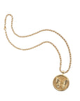 Gold Original Free Coin Pendant on grande rolo chain