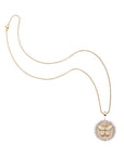 Gold Free petite embellished coin on classic rolo chain