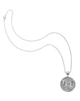 Silver Small Free Coin Pendant on classic rolo chain