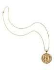 Gold Small Free Coin Pendant on classic rolo chain