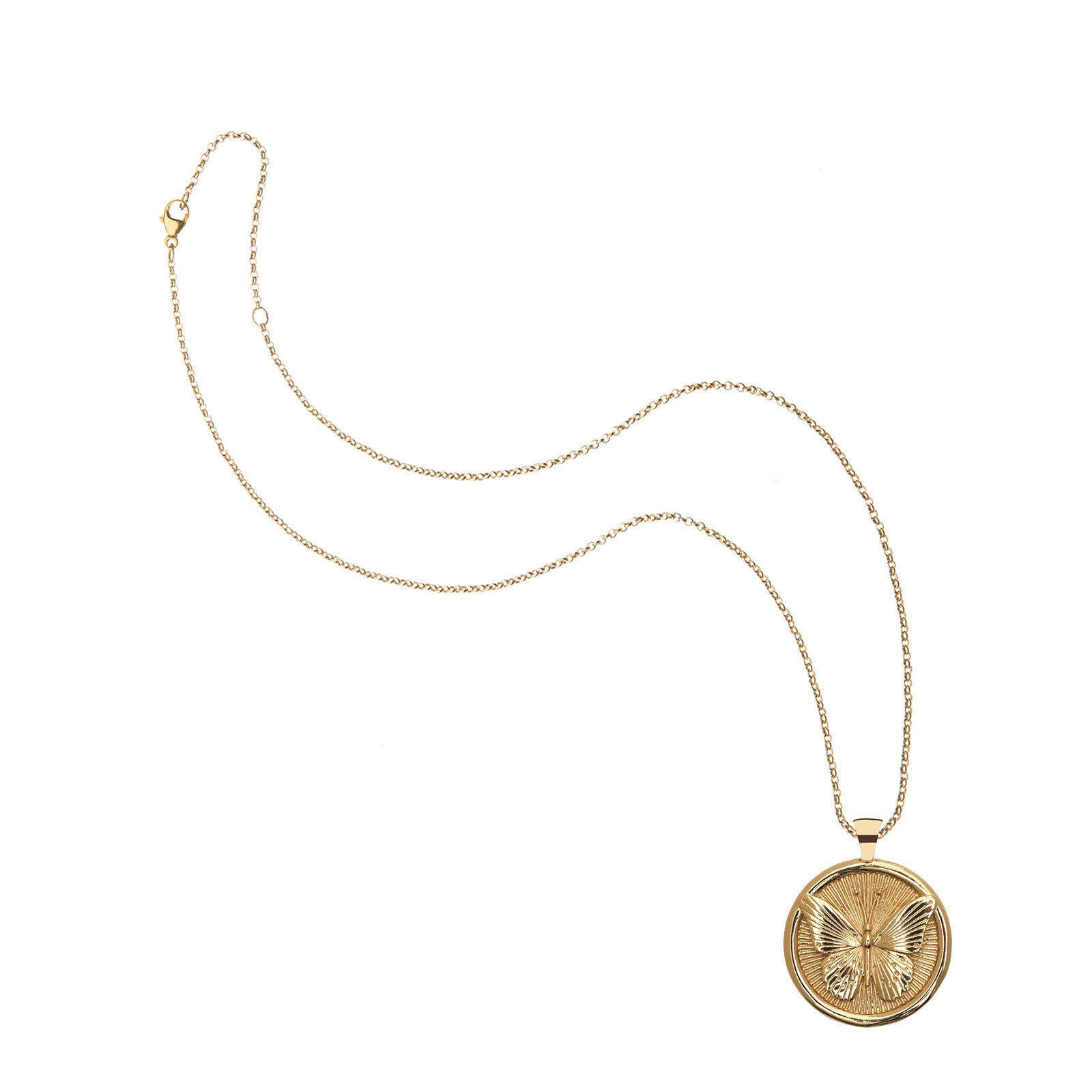 Gold Original Free Coin Pendant on classic rolo chain