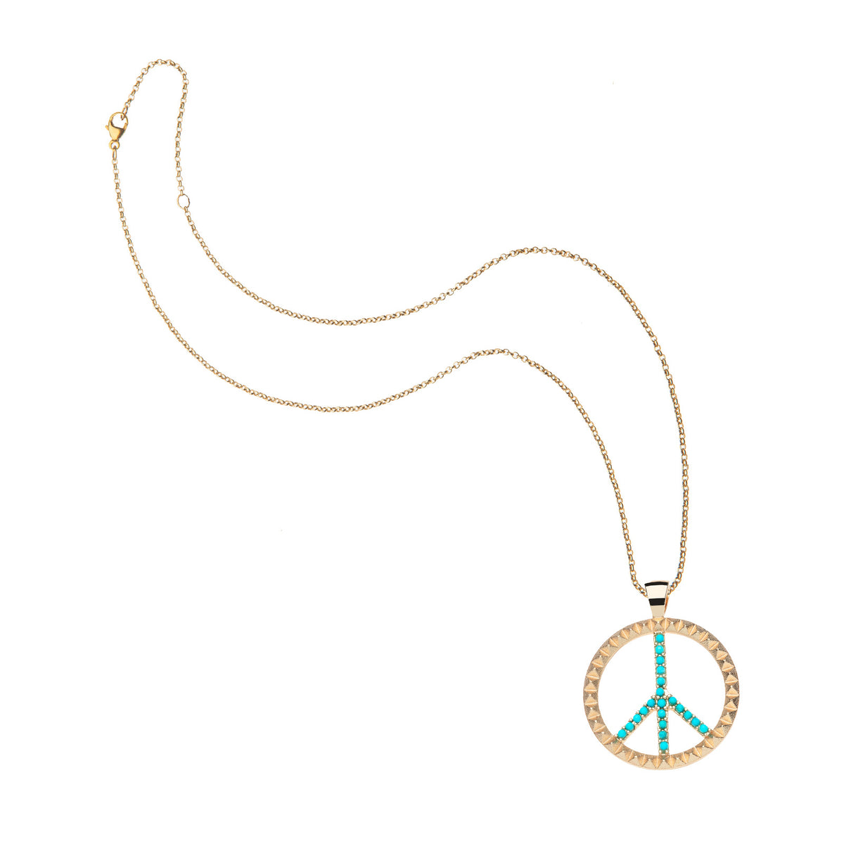 Give peace a chance pendant on the classic rolo chain