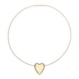 Gold heart pendant on omega wire