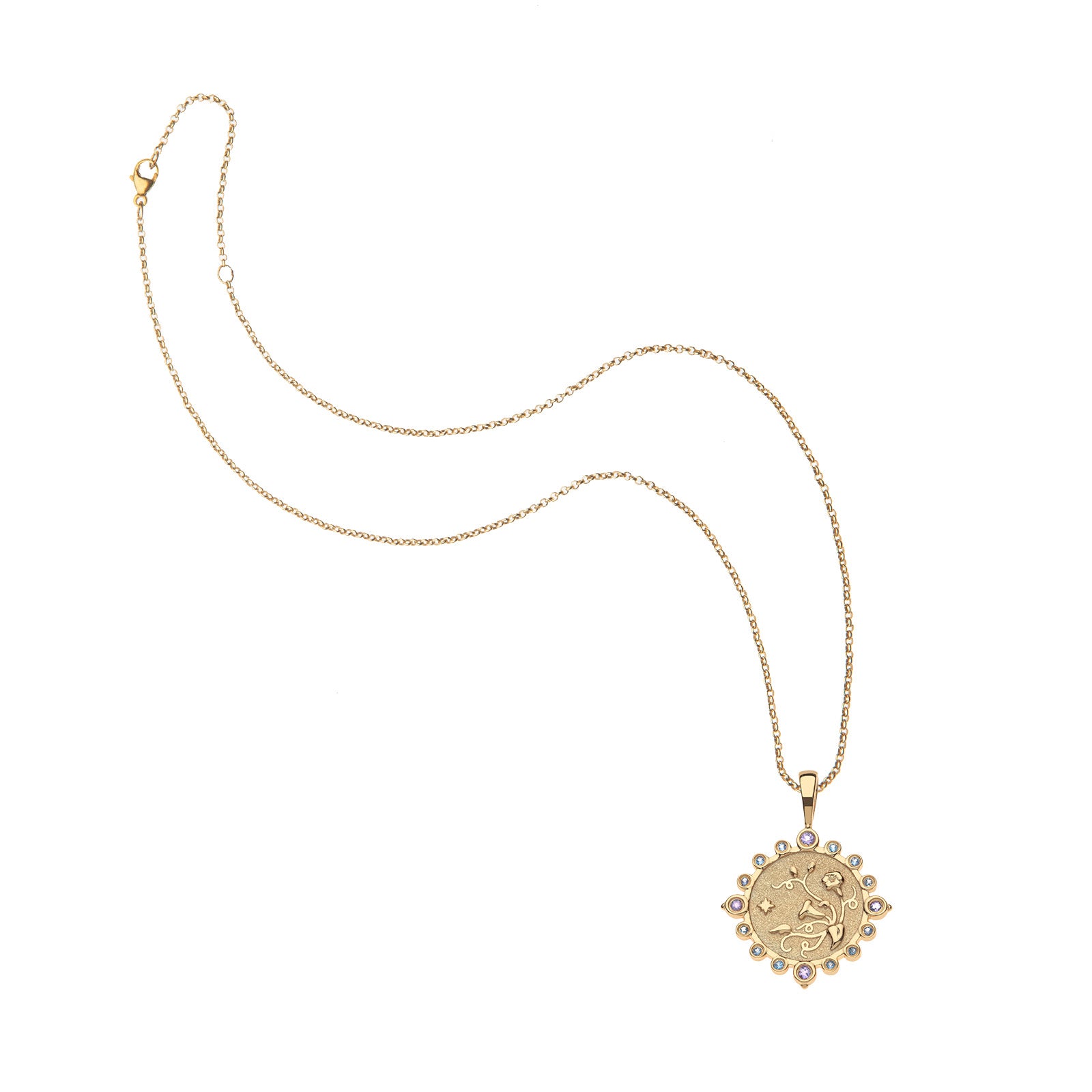 Grace petite embellished coin on classic rolo chain